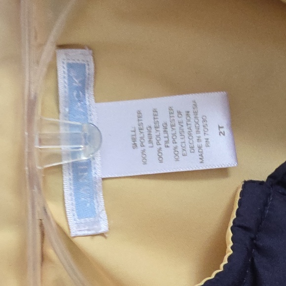 JANIE AND JACK | Reversible puffer Vest Jacket Navy Yellow Sz 2T - Picture 3 of 5